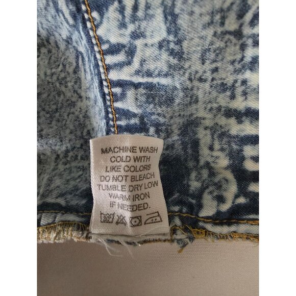 Live 4 Truth Stone Wash Shirred Back Button Front Denim Bralette Cropped Top L - Picture 8 of 12